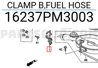 Honda 16237PM3003 CLAMP B,FUEL HOSE