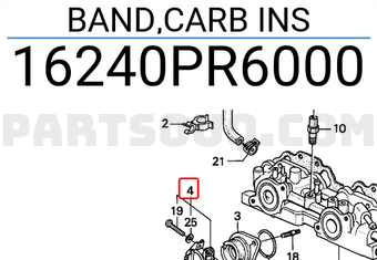 Honda 16240PR6000 BAND,CARB INS