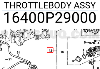 Honda 16400P29000 THROTTLEBODY ASSY