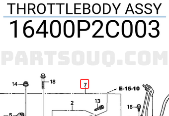 Honda 16400P2C003 THROTTLEBODY ASSY