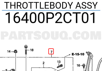 Honda 16400P2CT01 THROTTLEBODY ASSY