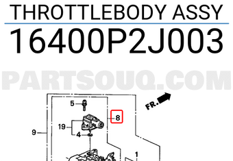 Honda 16400P2J003 THROTTLEBODY ASSY