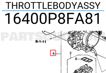 Honda 16400P8FA81 THROTTLEBODYASSY