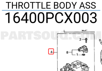 Honda 16400PCX003 THROTTLE BODY ASS