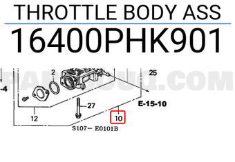 Honda 16400PHK901 THROTTLE BODY ASS