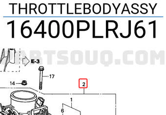 Honda 16400PLRJ61 THROTTLEBODYASSY
