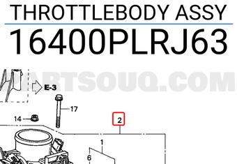 Honda 16400PLRJ63 THROTTLEBODY ASSY