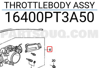 Honda 16400PT3A50 THROTTLEBODY ASSY