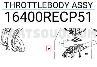 Honda 16400RECP51 THROTTLEBODY ASSY