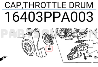 Honda 16403PPA003 CAP,THROTTLE DRUM