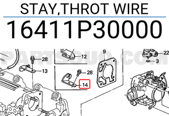 Honda 16411P30000 STAY,THROT WIRE