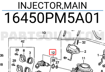Honda 16450PM5A01 INJECTOR,MAIN