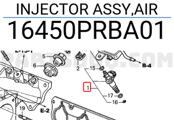 Honda 16450PRBA01 INJECTOR ASSY,AIR