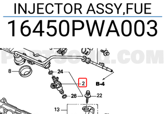 Honda 16450PWA003 INJECTOR ASSY,FUE