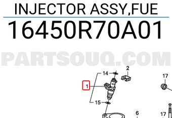 Honda 16450R70A01 INJECTOR ASSY,FUE