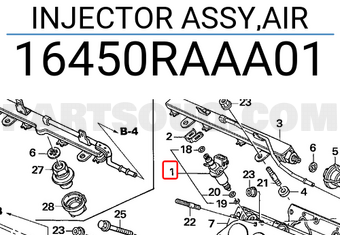 Honda 16450RAAA01 INJECTOR ASSY,AIR