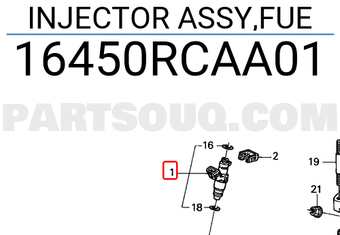 Honda 16450RCAA01 INJECTOR ASSY,FUE