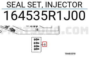 Honda 164535R1J00 SEAL SET, INJECTOR