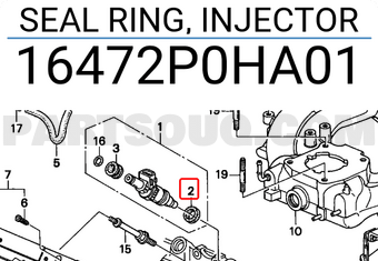 Honda 16472P0HA01 SEAL RING, INJECTOR