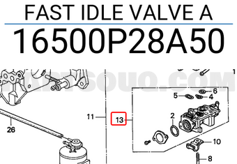 Honda 16500P28A50 FAST IDLE VALVE A