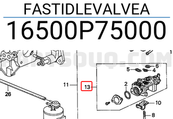 Honda 16500P75000 FASTIDLEVALVEA
