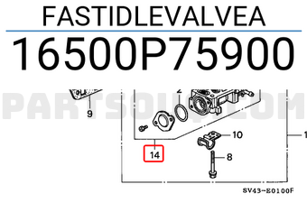 Honda 16500P75900 FASTIDLEVALVEA