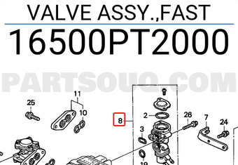 Honda 16500PT2000 VALVE ASSY.,FAST