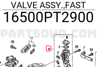 Honda 16500PT2900 VALVE ASSY.,FAST