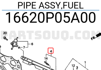 Honda 16620P05A00 PIPE ASSY,FUEL