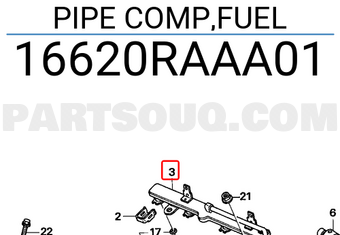 Honda 16620RAAA01 PIPE COMP,FUEL