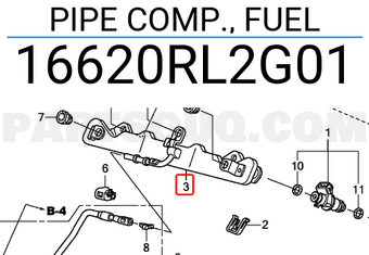 Honda 16620RL2G01 PIPE COMP., FUEL