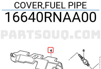 Honda 16640RNAA00 COVER,FUEL PIPE