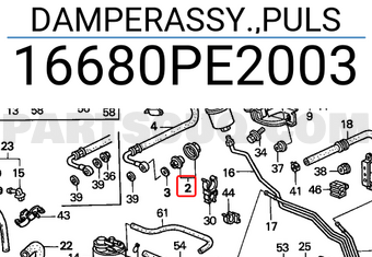Honda 16680PE2003 DAMPERASSY.,PULS