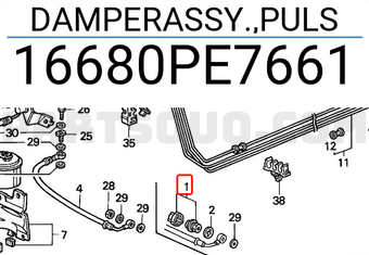 Honda 16680PE7661 DAMPERASSY.,PULS