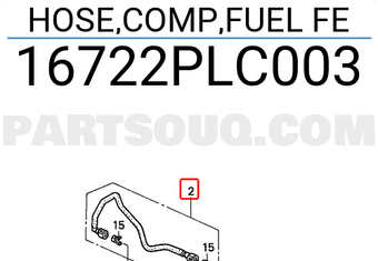 Honda 16722PLC003 HOSE,COMP,FUEL FE