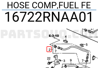 Honda 16722RNAA01 HOSE COMP,FUEL FE