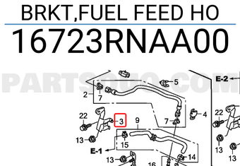 Honda 16723RNAA00 BRKT,FUEL FEED HO