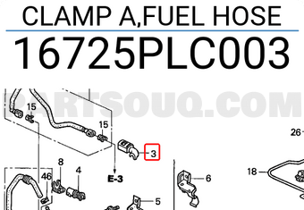 Honda 16725PLC003 CLAMP A,FUEL HOSE