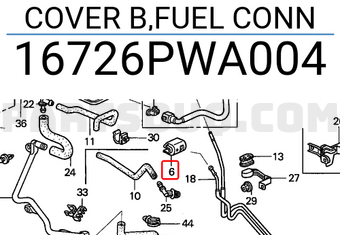 Honda 16726PWA004 COVER B,FUEL CONN