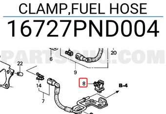 Honda 16727PND004 CLAMP,FUEL HOSE