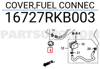 Honda 16727RKB003 COVER,FUEL CONNEC