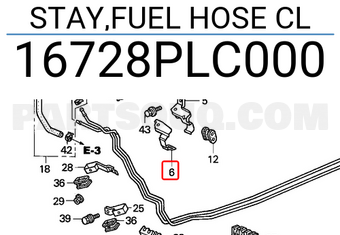 Honda 16728PLC000 STAY,FUEL HOSE CL