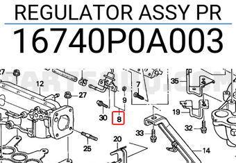 Honda 16740P0A003 REGULATOR ASSY PR