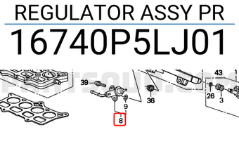 Honda 16740P5LJ01 REGULATOR ASSY PR