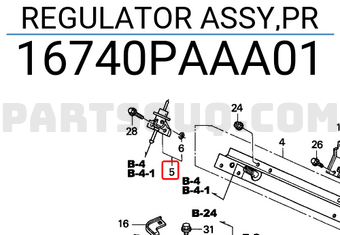 Honda 16740PAAA01 REGULATOR ASSY,PR