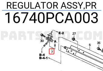 Honda 16740PCA003 REGULATOR ASSY,PR