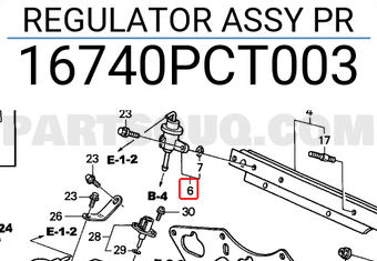 Honda 16740PCT003 REGULATOR ASSY PR