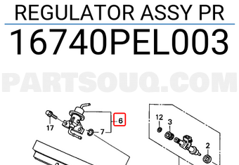 Honda 16740PEL003 REGULATOR ASSY PR