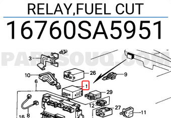 Honda 16760SA5951 RELAY,FUEL CUT