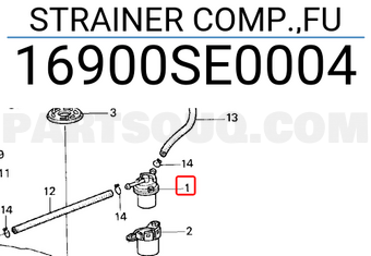 Honda 16900SE0004 STRAINER COMP.,FU